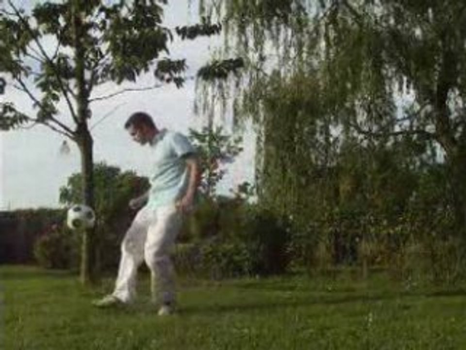 Hop the world avec le ballon arrêté sur le pied