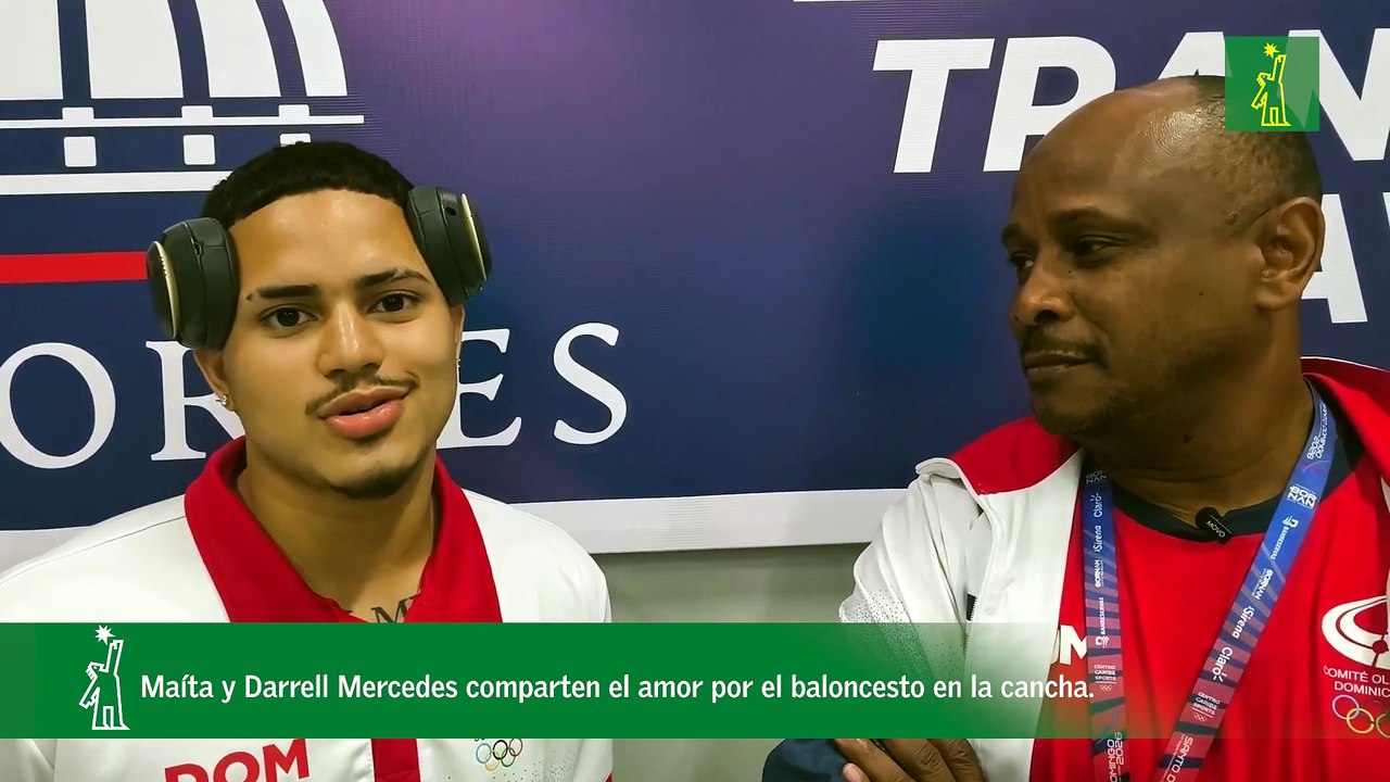 Maíta y Darrell Mercedes comparten el amor por el baloncesto en la cancha.