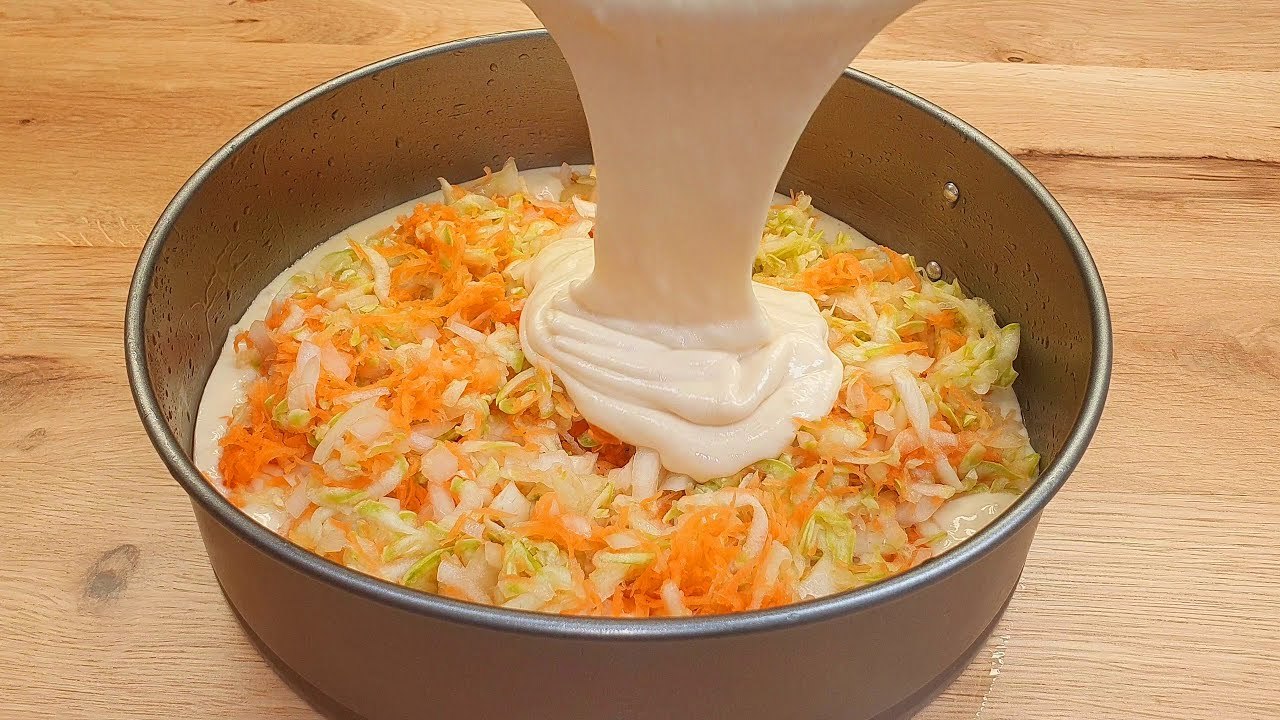 Gemüsekuchen in 10 Minuten und Backzeit, leckeres Rezept zum Abendessen