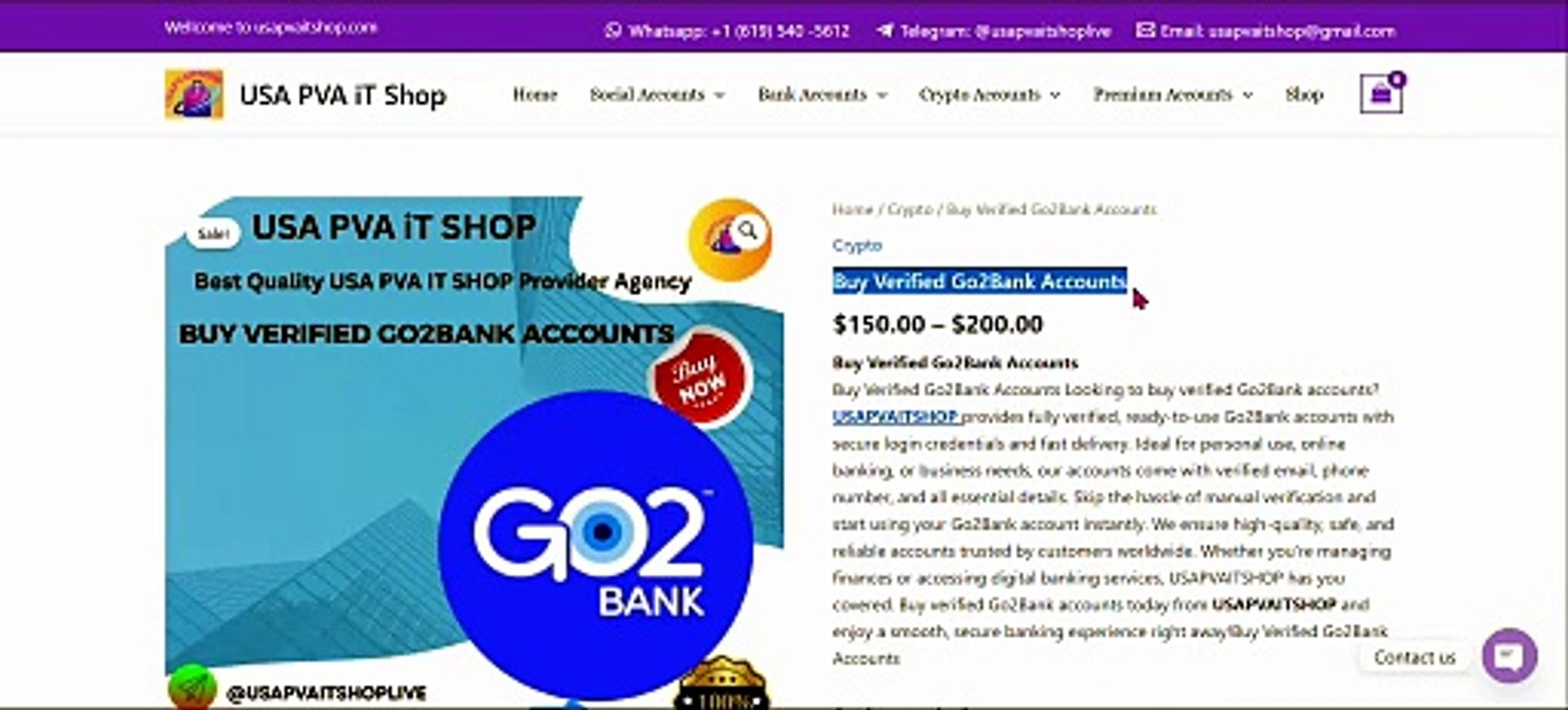 Buy Verified Go2Bank Accounts Securely Online In