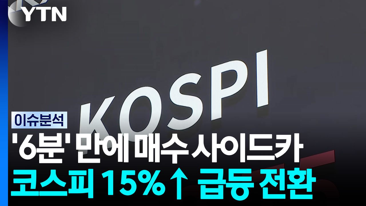 '6분' 만에 매수 사이드카...코스피 15%↑ 급등 전환 [2PM] / YTN