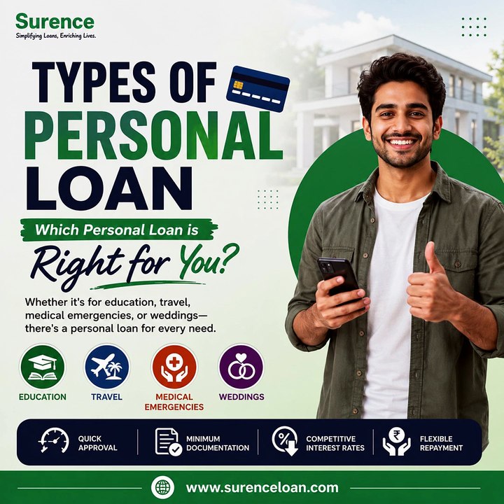 Types of Personal Loan in India | Best Personal Loan for Medical, Wedding, Education & Travel | Surence Loan