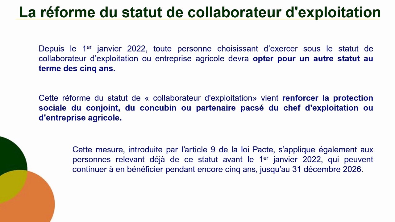 Webinaire Réforme statut du conjoint collaborateur - MSA Lorraine