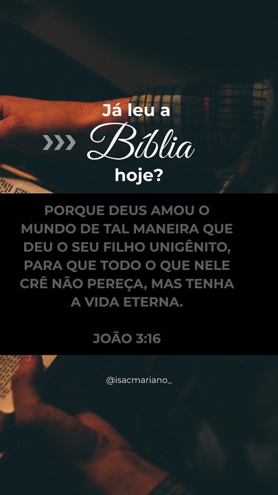 JÁ LEU A BÍBLIA HOJE?