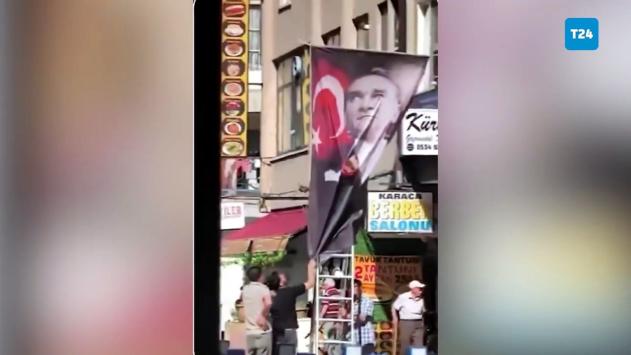 Kayseri'de Atatürk posterindeki Altı Ok kesildi