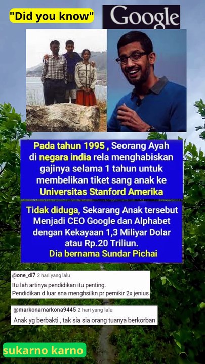 MasyaAllah CEO google Sundar Pichai