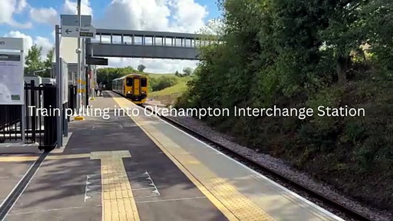 Train pulls into Okehampton Interchange Station ahead of the opening ceremony