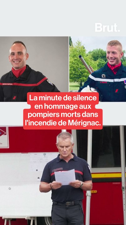 La minute de silence en hommage aux pompiers morts dans l'incendie de Mérignac.