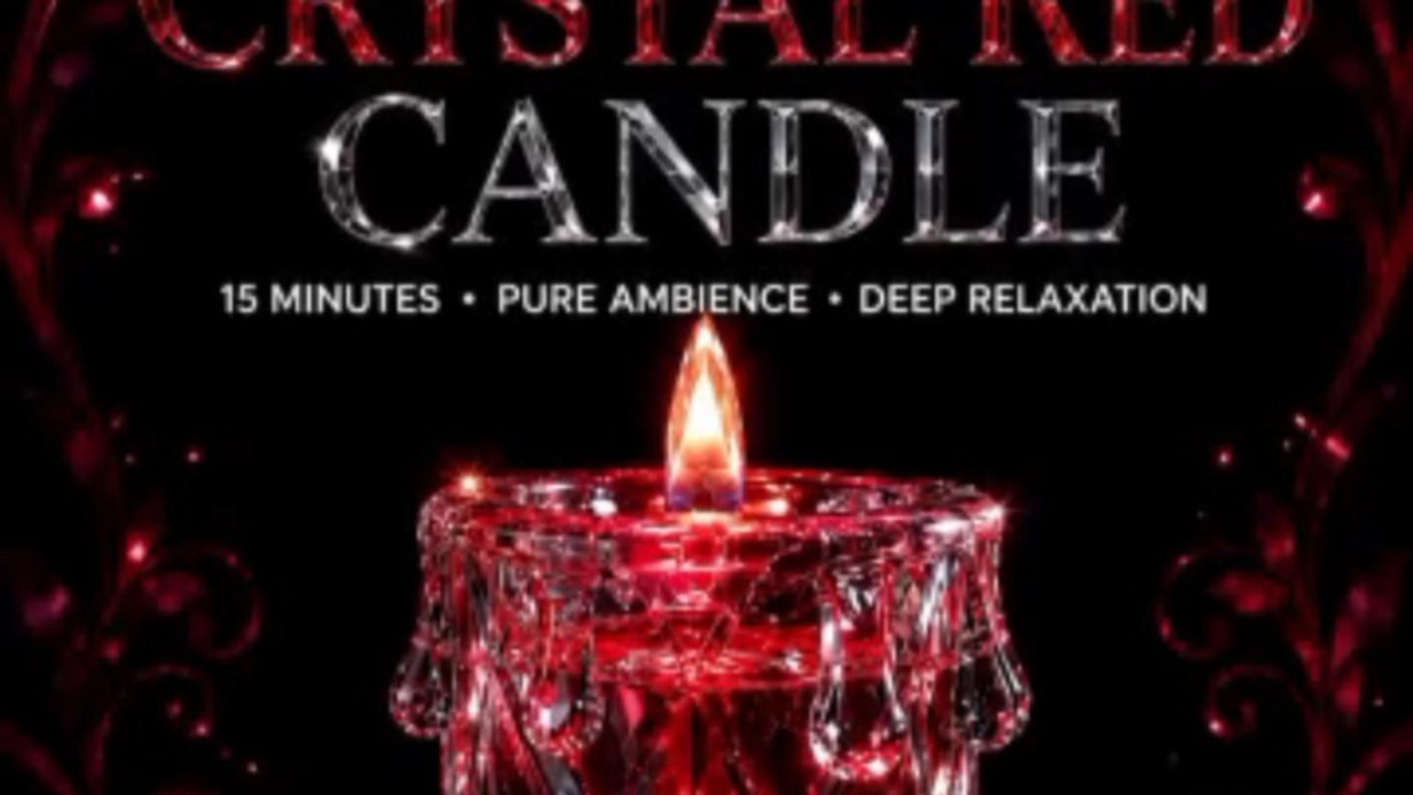 15 Minute Crystal Red Candle 🔴 | AMOLED Black Screen | Relaxing Candle Flame | Sleep, Meditation & Ambience 4K