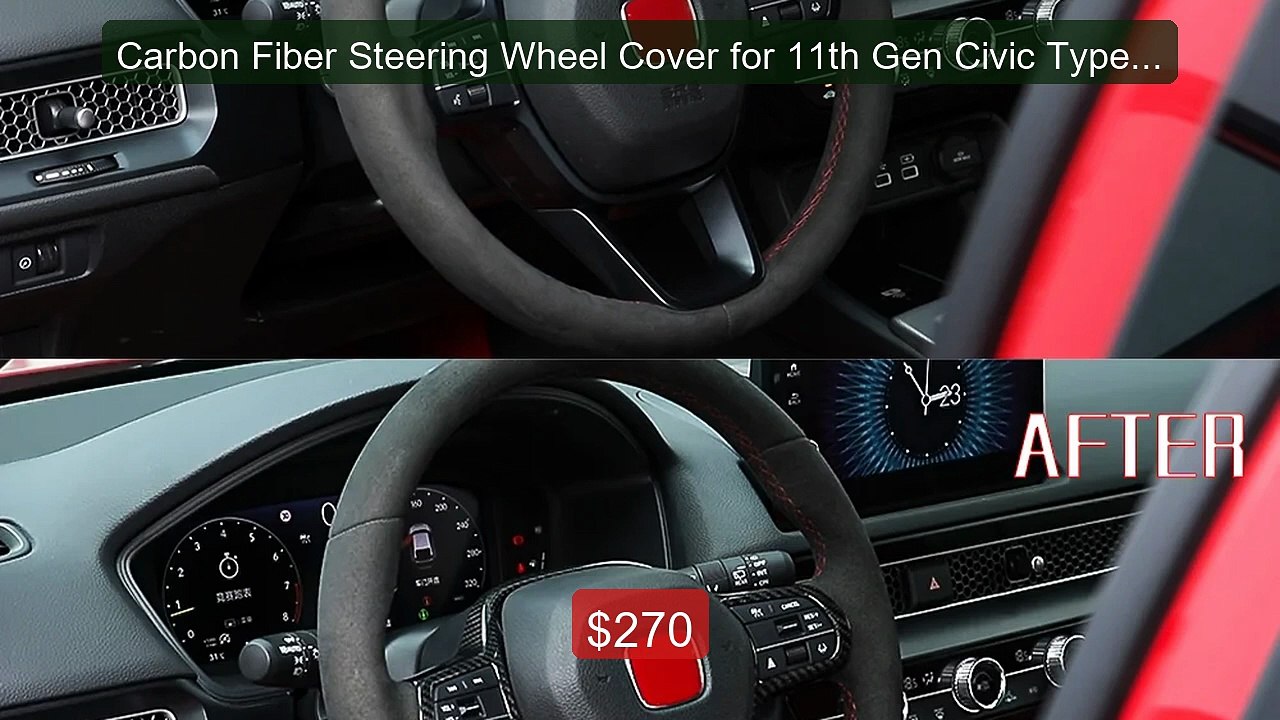 Carbon Fiber Steering Wheel Cover for 11th Gen...