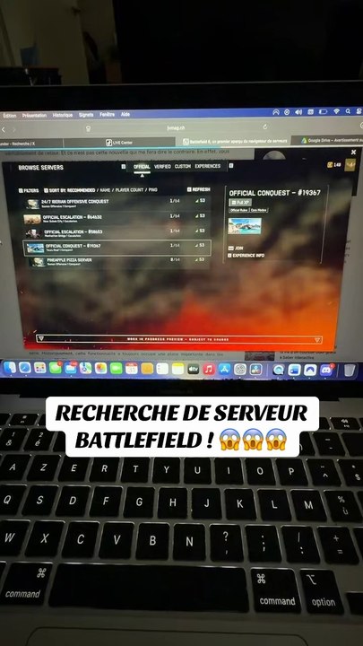 SÉLECTION DE SERVEUR SUR BATTLEFIELD !