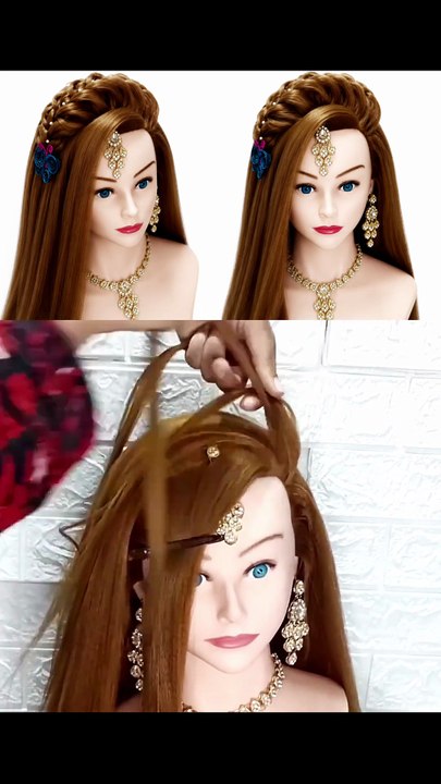 Front hairstyle for wedding #hairstyling #hairtutorial #easyhairstyles #hairstyles #hairstyle
