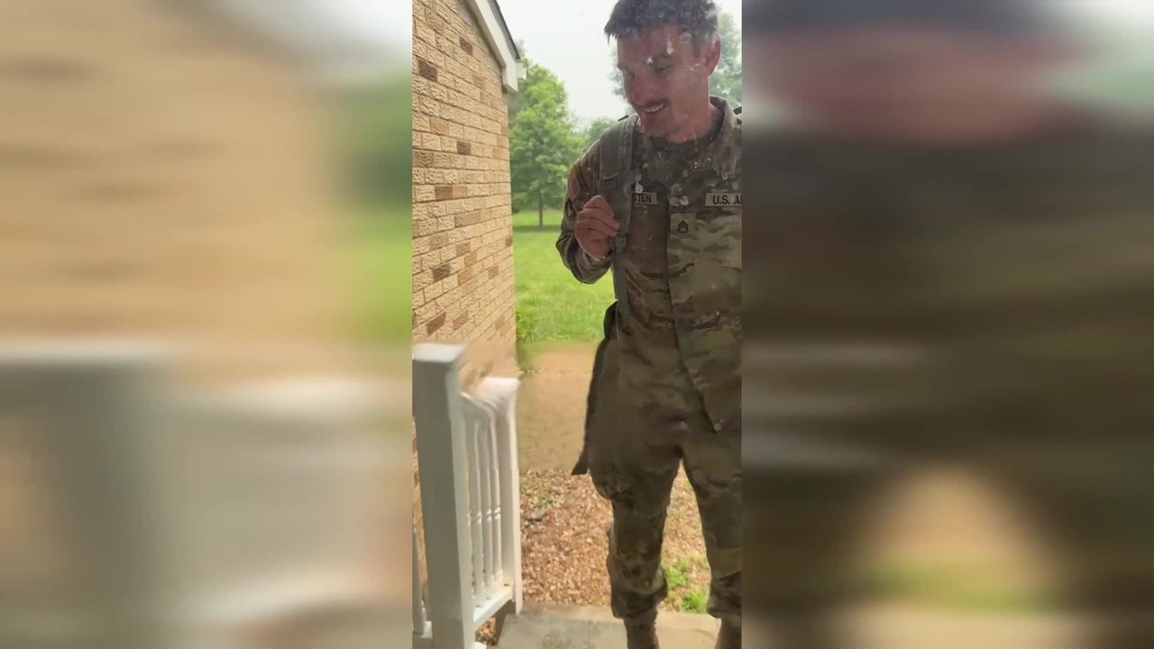 Military Dad Surprises Young Daughters With Emotional Homecoming