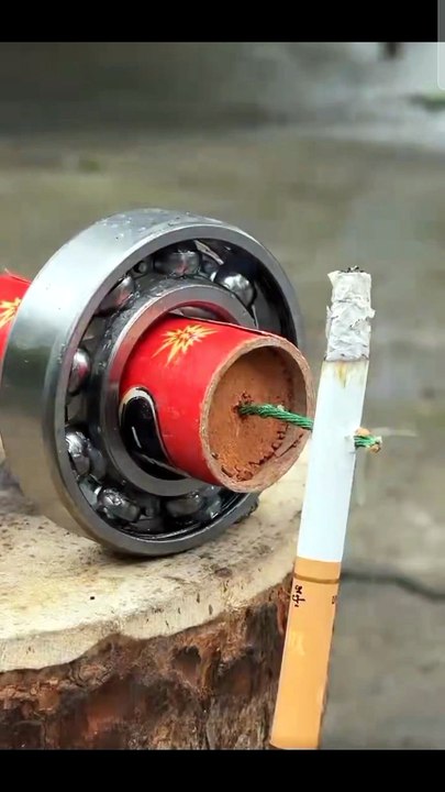 Shorts/Reels: Firecracker Fuse Ignited with a Cigarette in Slow Motion!