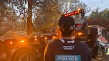 ACT Policing's bikie taskforce at a Braddon unit on July 31