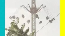 ¡Vaya susto! Tormenta toma por sorpresa a personas en pleno juego mecánico