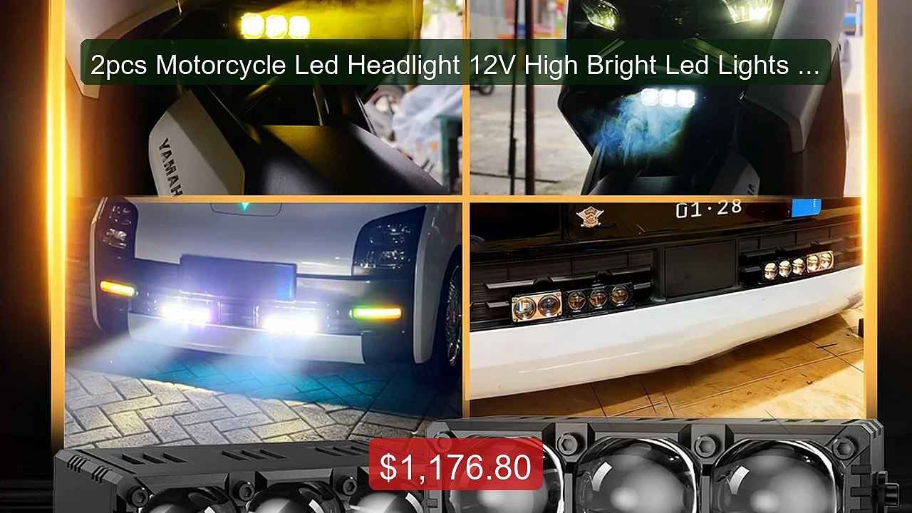 2pcs Motorcycle Led Headlight 12V High Bright L...