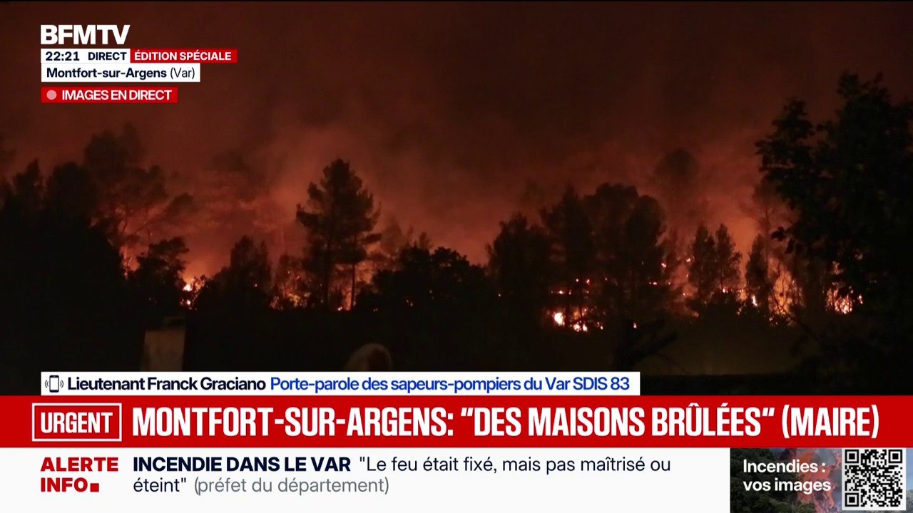 Incendie dans le Var: "On peut certainement penser que des maisons ont été touchées" par les flammes, observe Franck Graciano (SDIS 83)