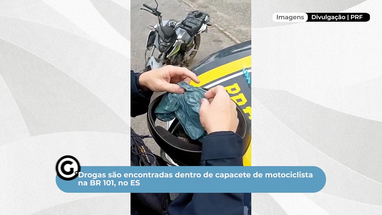 Drogas são encontradas dentro de capacete de motociclista na BR 101, no ES