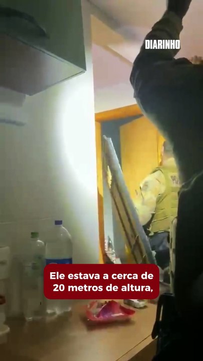 Policiais salvam homem que estava pendurado em lençol a 20 metros de altura