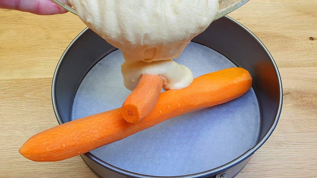 Schnelles und einfaches Karottenkuchen Rezept, 5 Minuten Arbeit und viel Freude am Geschmack