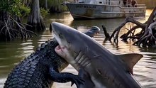 Titan Alligator vs. Colossal Bull Shark — Battle in the Everglades