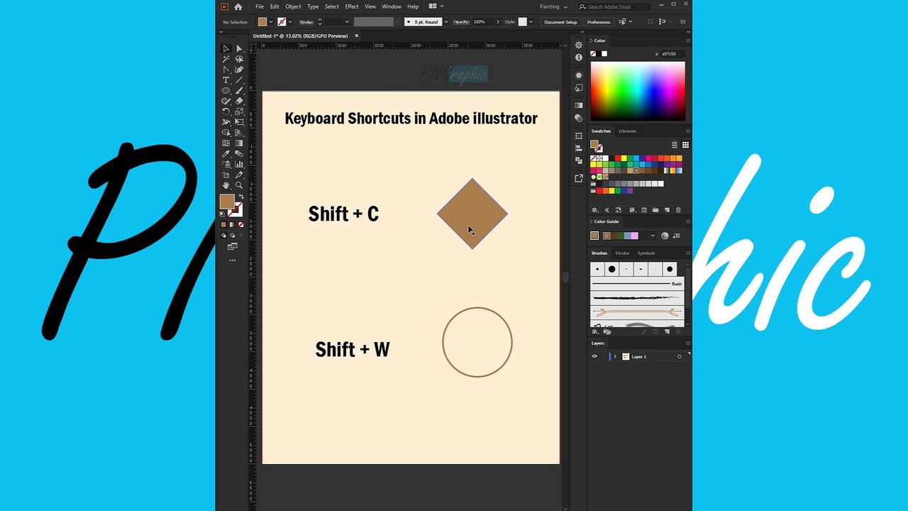 Keyboard Shortcuts in Adobe illustrator Part2