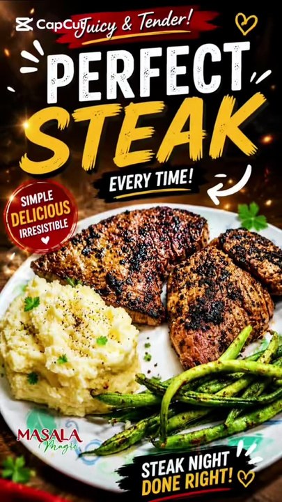Beef Steak with Mashed Potatoes.. Viral Reel