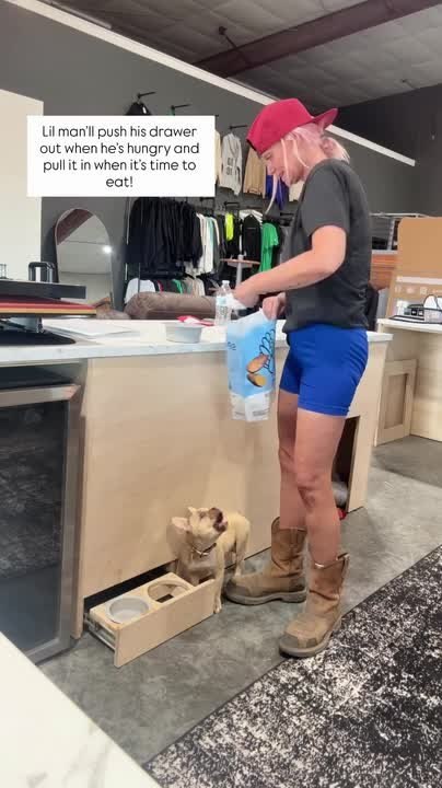 Clever Puppy Opens His Food Drawer But Closes it Too Soon