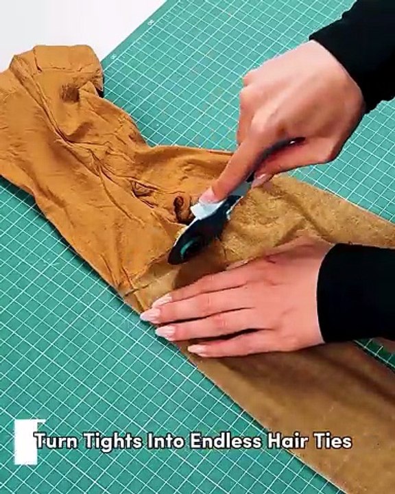Endless hair ties made from tights