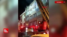 Küçükçekmece'de 5 katlı binanın çatısında yangın
