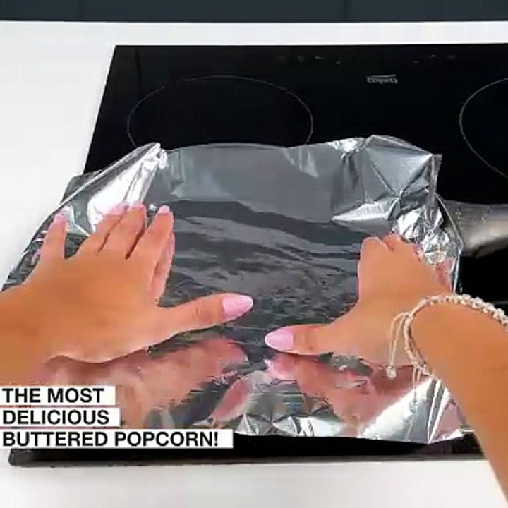 Perfect popcorn hack with butter 🍿
