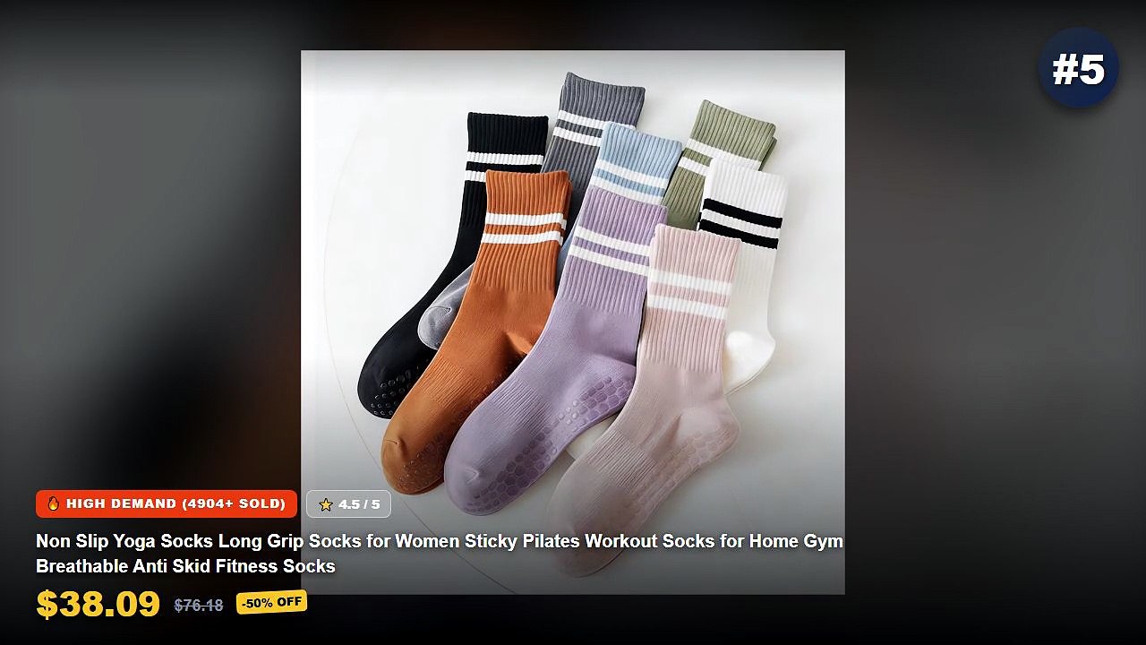 Ultimate Guide to the Best Anti-Slip Yoga Socks With Grip For Pilates - 4 pairs Grip Pilates Socks for Women Yoga Athlet...
