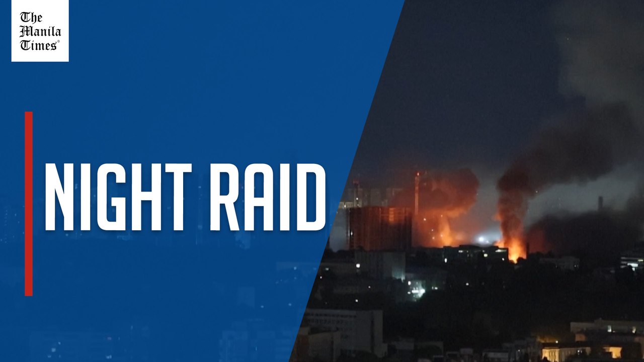 Explosions light Kyiv sky during Russian missile attack on Ukraine