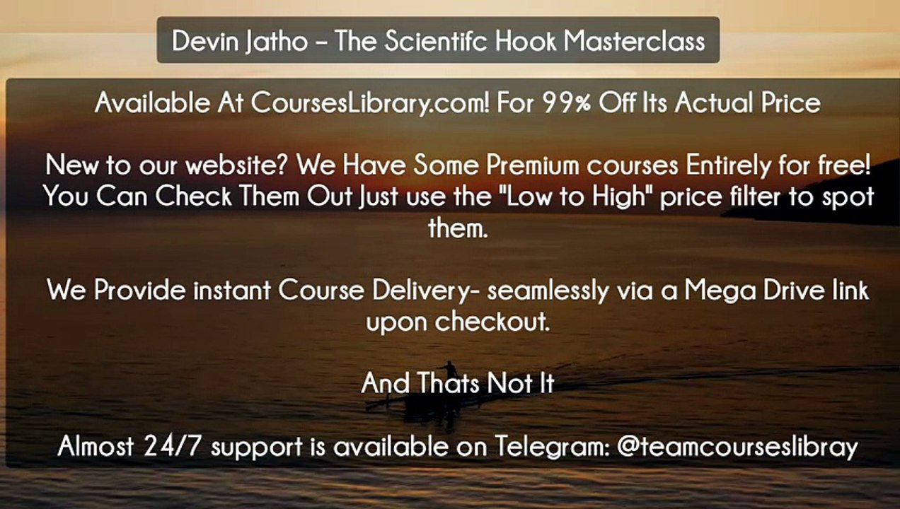 (Courseslibrary.com)Devin Jatho – The Scientifc Hook Masterclass