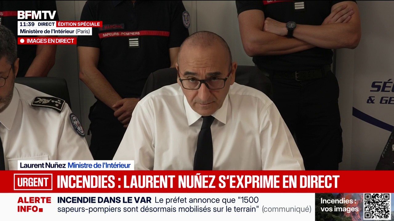 Incendies: "On est toujours dans une situation à risque élevé", déclare Laurent Nuñez