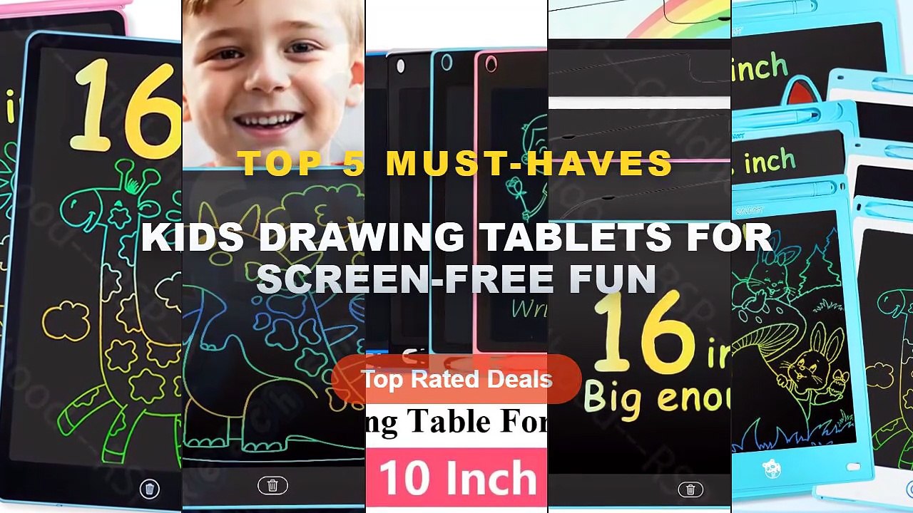 Amazing Kids Drawing Tablets For Screen-Free Fun You Need To See - 8.5/10/12/16 Inch Cartoon LCD Writing Drawing Tablet,...