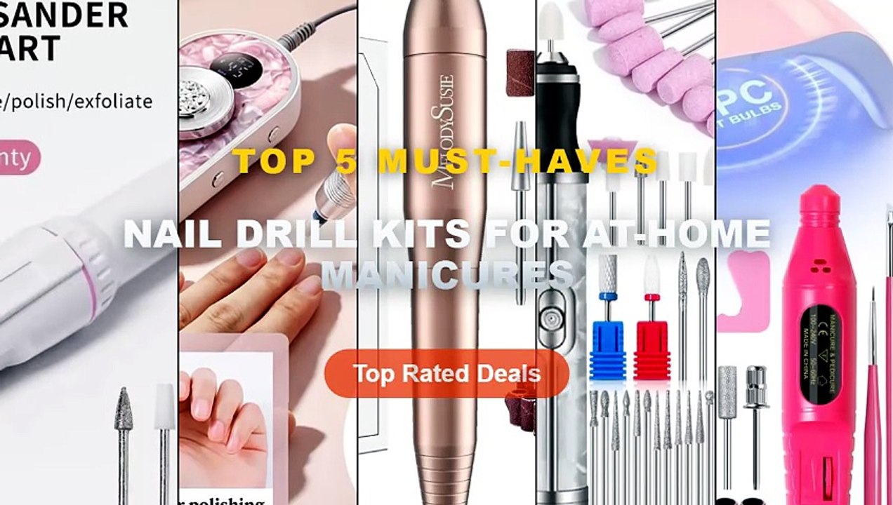 Why Everyone Is Buying Nail Drill Kits For At-Home Manicures - Electric Nail File Set Nails 4 Speeds Cordless Acrylic Na...