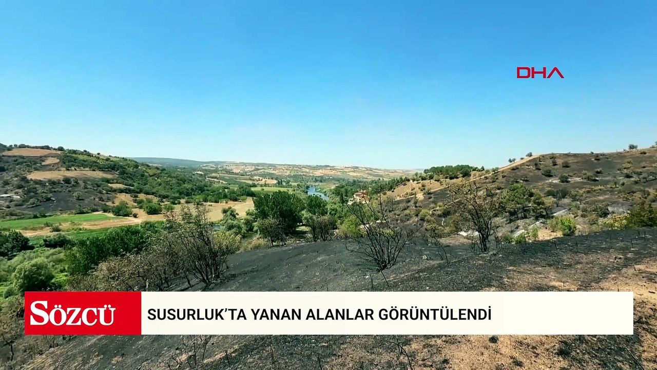 Susurluk’ta yanan alanlar görüntülendi