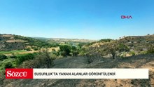 Susurluk’ta yanan alanlar görüntülendi