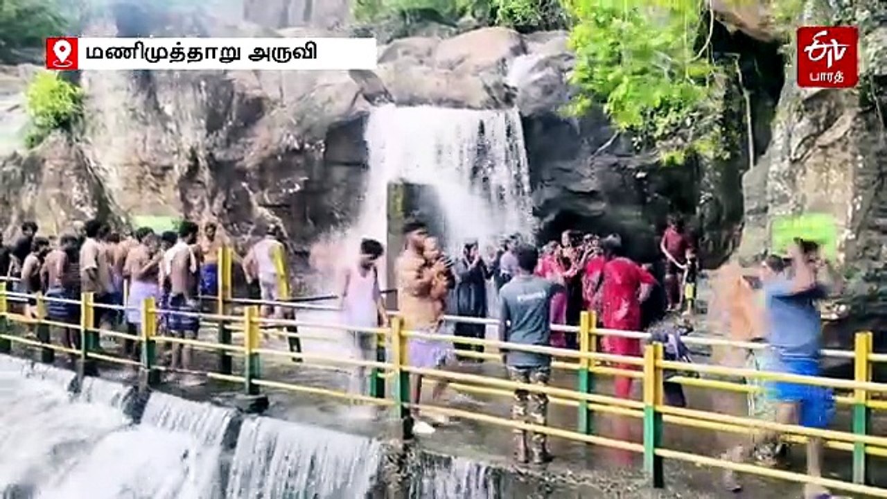 மணிமுத்தாறு அருவியில் திடீர் வெள்ளப்பெருக்கு: அவசர அவசரமாக வெளியேற்றப்பட்ட சுற்றுலாப் பயணிகள்