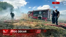 Tekirdağ'da anız yangını 100 dekarlık alana zarar verdi