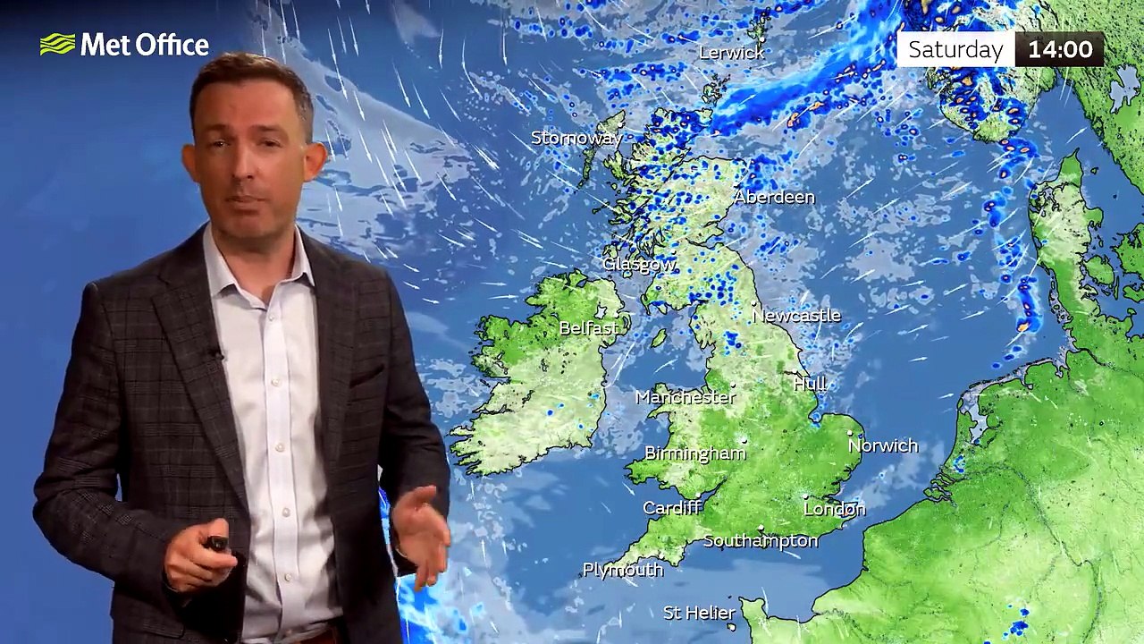 Met Office Saturday afternoon weather forecast 01/08/2026