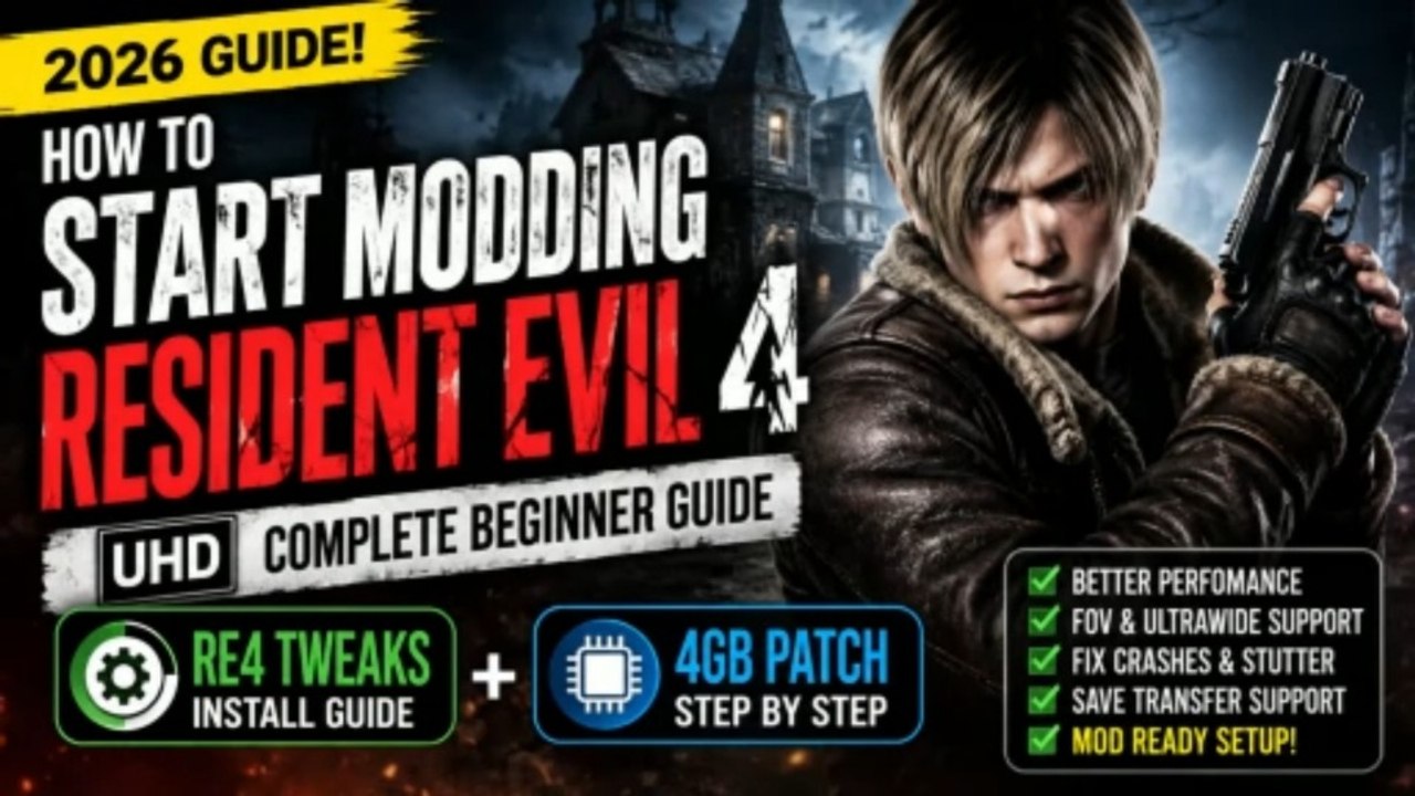 How to Start Modding Resident Evil 4 UHD (2026) | Complete Beginner Guide | RE4 Tweaks + 4GB Patch