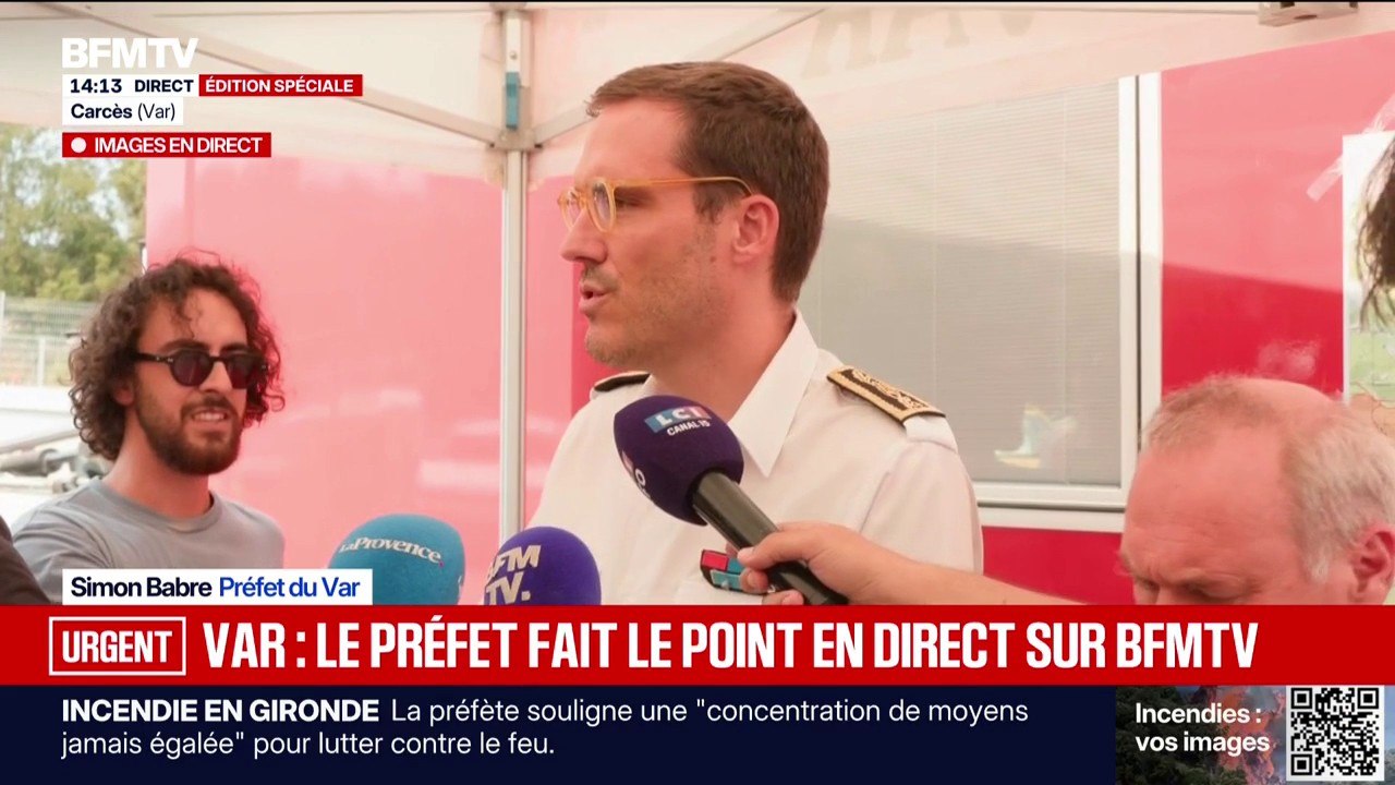 Incendie dans le Var: "Nous sommes dans une situation à haut risque", déclare le préfet Simon Babre