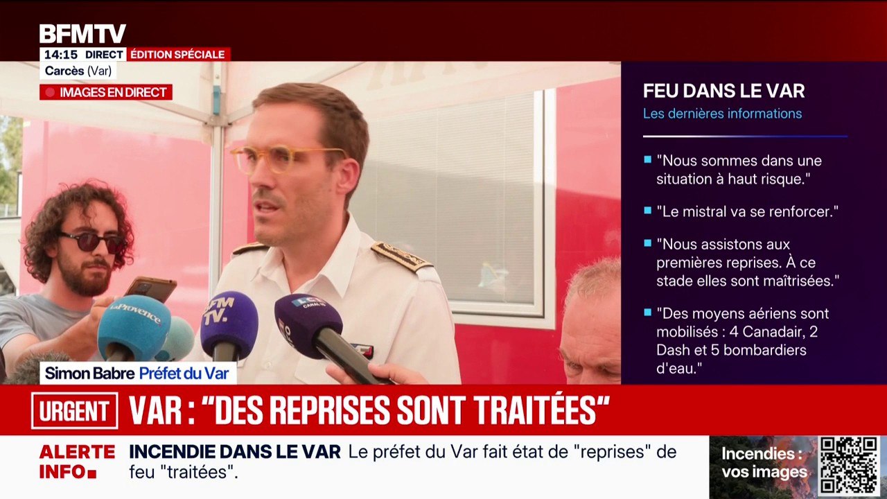 Incendie dans le Var: "Des acheminements de rations sont en cours" vers Correns à destination des habitants confinés, indique le préfet