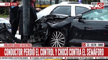Tremendo accidente en Retiro: manejaba borracho y terminó estampado contra un semáforo