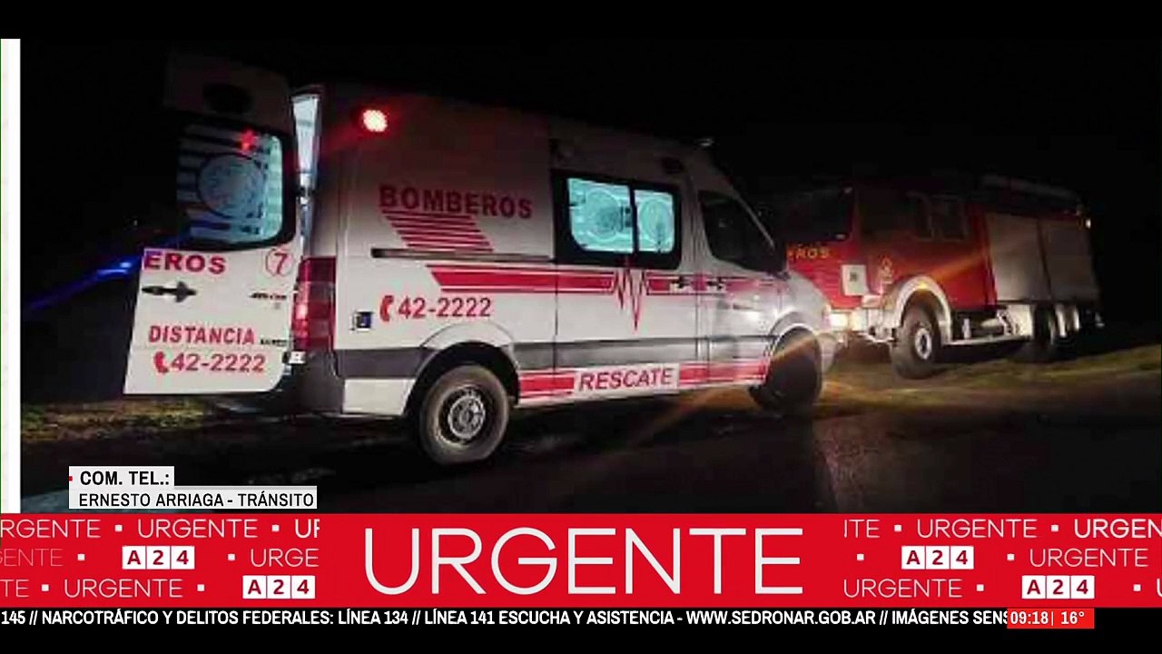 Siete fallecidos en choque frontal sobre la Ruta Provincial 192