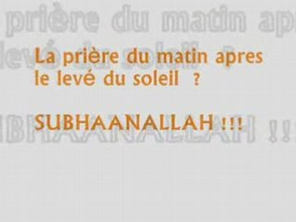 La prière de l'aube