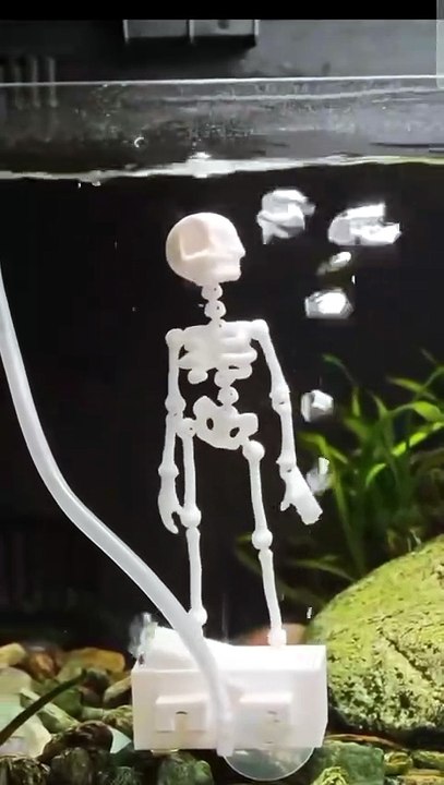 Air-Powered Dancing Skeleton for Fish Tanks! 💀